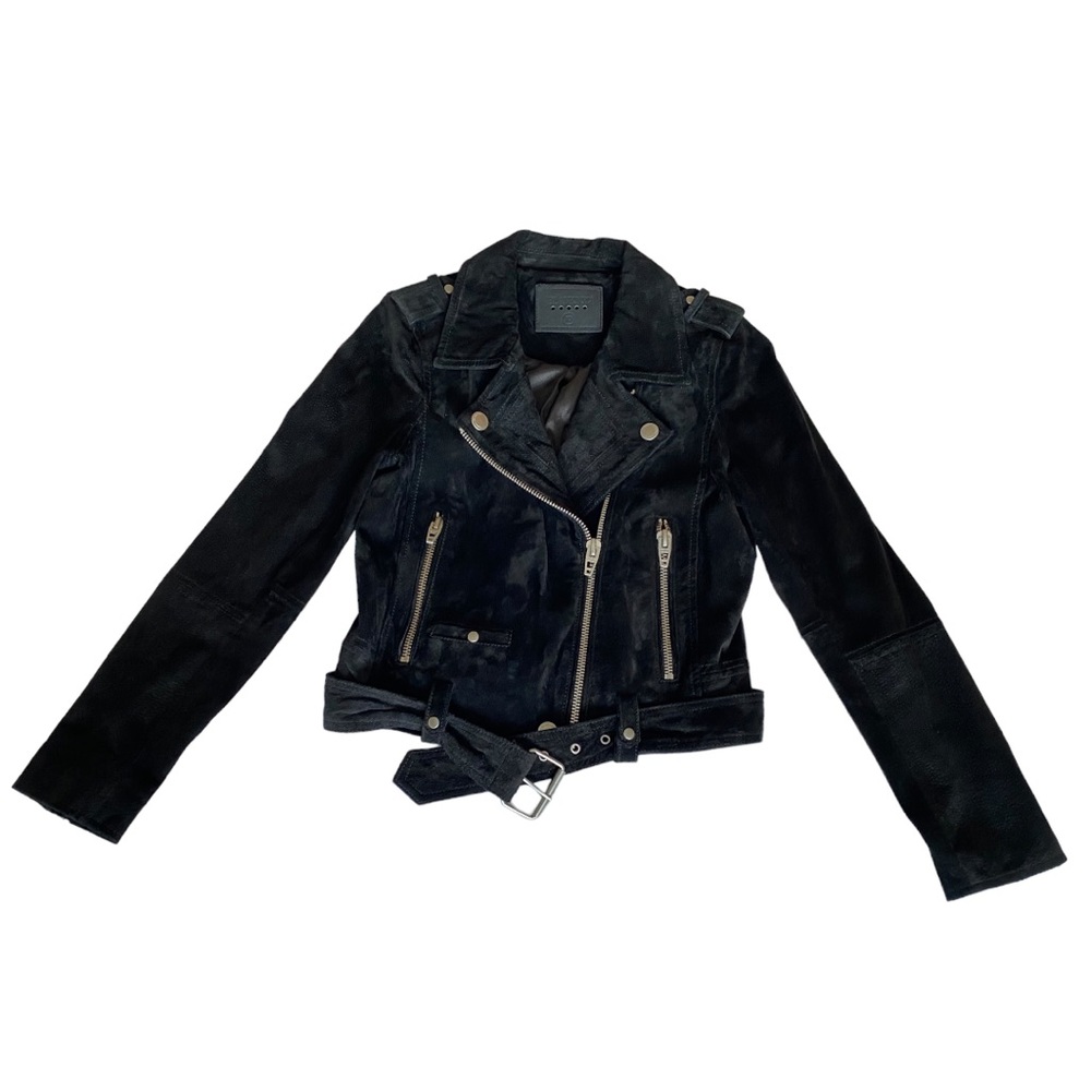 BLANKNYC black suede moto jacket, size x-small